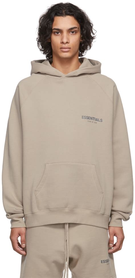 Essentials Ssense Exclusive Tan Pullover Hoodie Essentials