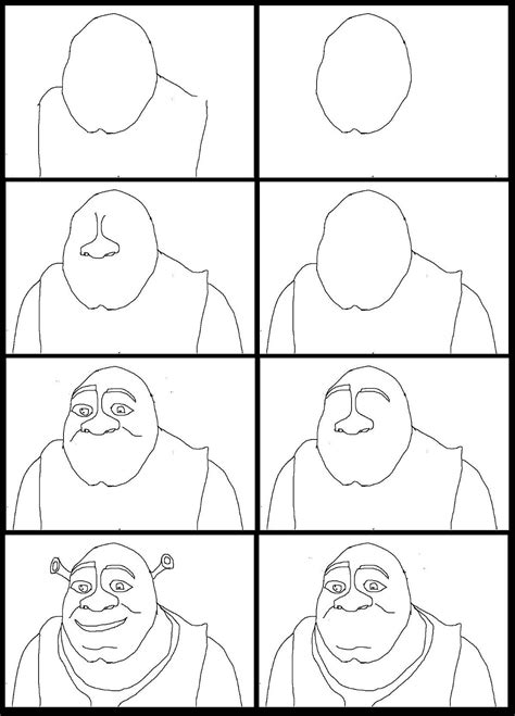 How To Draw Shrek Face