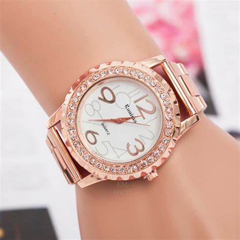 Rel Gio Feminino Rose Strass De Luxo Lindo Kanima Barato R