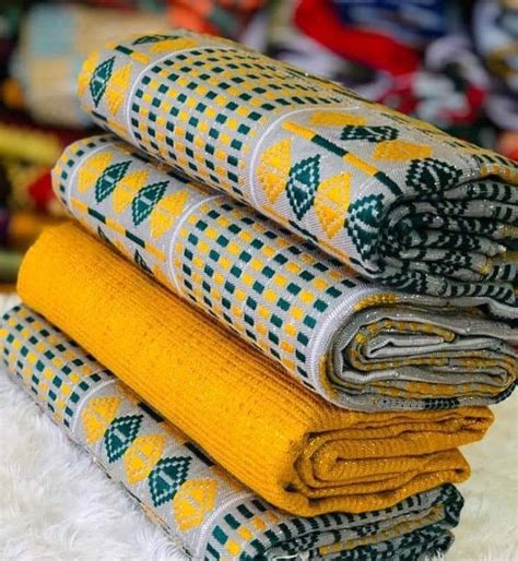 Authentic Kente 6 And 12 Yards Genuine Ghana Handwoven Kente Fabric And