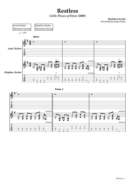 Restless Tab Chords Blackberry Smoke PaidTabs