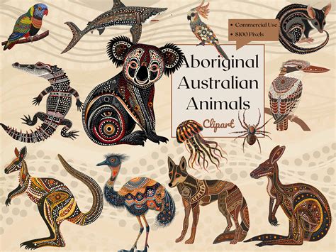 Aboriginal Inspired Australian Animals Clipart: Digital Download, Indigenous Art, Wildlife ...