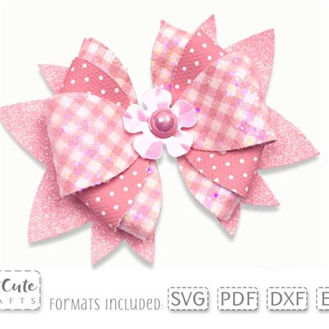 Classic Double Bow Svg Hair Bow Template Svg Cricut Cut File Etsy