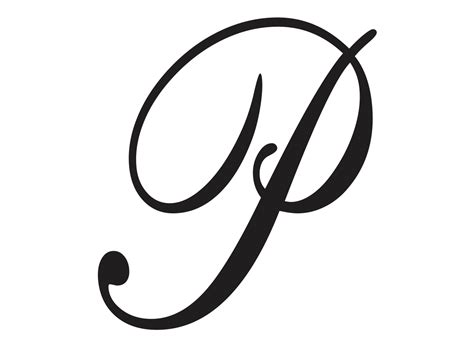 Letter P Cursive Colouring Pages