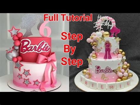 Tier Barbie Cake Design Beautiful Pink Barbie And Butterfly Cake