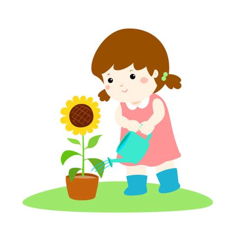 Best Children Planting Seeds Illustrations Royalty Free Vector