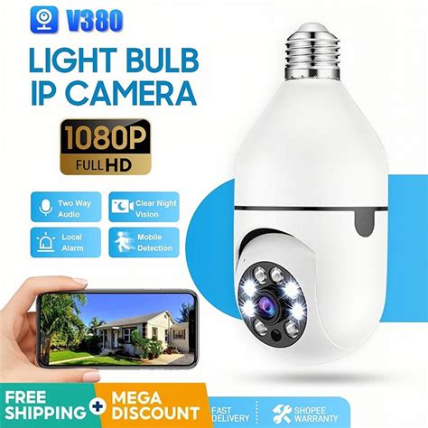 V380 Pro BULB PTZ Camera Auto Tracking Night Vision 1080p Wireless CCTV