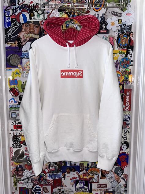 Supreme Ss14 Supreme Cdg Box Logo Hoodie Red Medium New Bogo Rare M Grailed