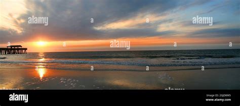 Sunrise on Tybee Island Beach, Georgia, USA Stock Photo - Alamy