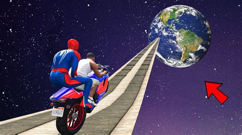 Spider Man And Franklin Motorcycle Found A Ramp To Earth In GTA 5 YouTube