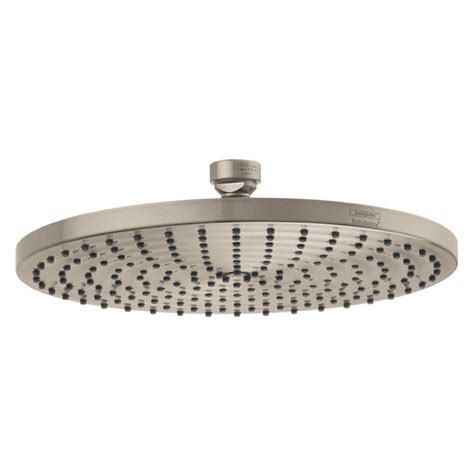 Hansgrohe 1 Spray 10 In Single Wall Mount Fixed Rain Shower Head In Brushed Nickel 27474821