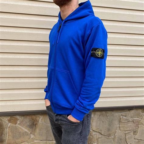 Синяя зип худи stone island — цена 800 грн в каталоге Олимпийки Купить ...