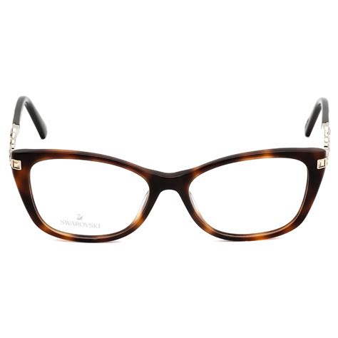 Swarovski Womens Eyeglasses Dark Havana Cat Eye Full Rim Frame Sk5343 052 Ebay