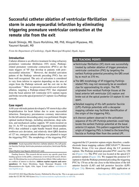 Pdf Successful Catheter Ablation Of Ventricular Fibrillation Storm In