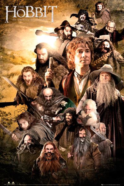 The Hobbit Characters POSTER 60x90cm NEW * Gandalf Bilbo Thorin dwarves