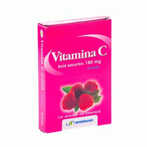 VITAMINA C ZMEURA 180MG 20CPR AMNIOCEN EFarma