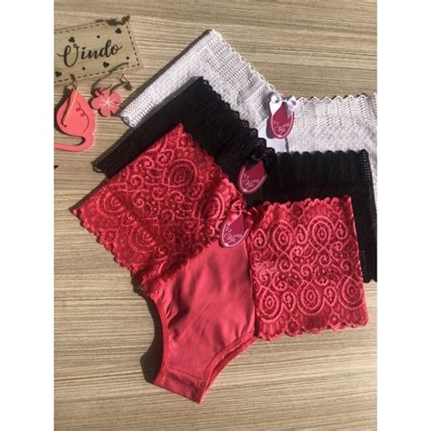 Calcinha Plus Size Em Renda Lingerie Sensual Tamanhos Shopee