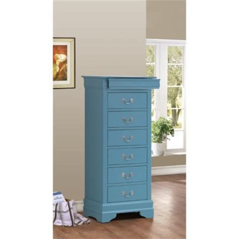 Glory Furniture Louis Phillipe 7 Drawer Lingerie Chest In Teal 1 Kroger