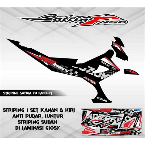 Jual STRIPING STICKER VARIASI MOTOR SUZUKI SATRIA FU FACELIFT RACING