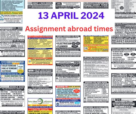 Assignment Abroad Times Pdf Today April