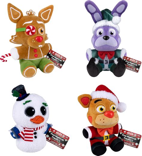 Amazon.com: Funko Plush! FNAF Five Nights at Freddy's - Set of 4 - Holiday Elf Bonnie, Holiday ...