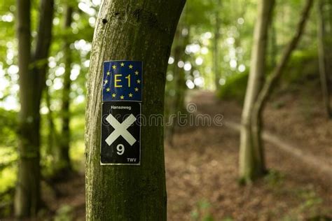 Trail Marking Signs For The E1 European Long Distance Path And The