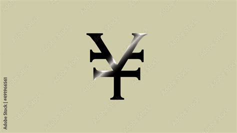 Japanese currency symbol Yen isolated. Shiny Metallic yen symbol is isolated. Stock Illustration ...