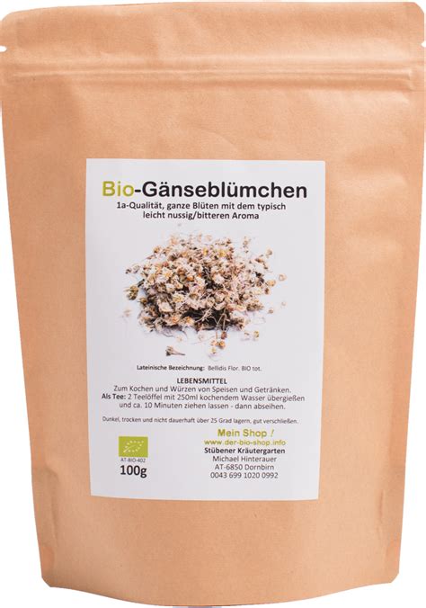 Gänseblümchen Blüte ganz Bio 100gr getrocknet KB