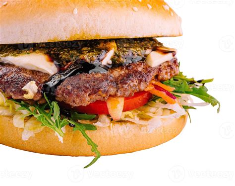 Gourmet Beef Burger Isolated On White 50336183 Stock Photo At Vecteezy