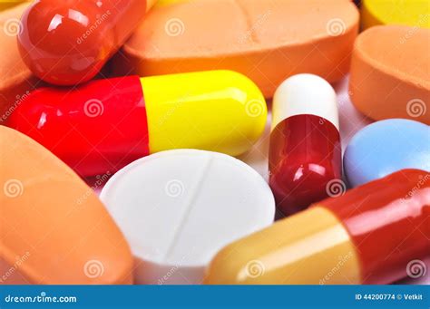 Colored Tablets Stock Photo Image Of Container Group 44200774