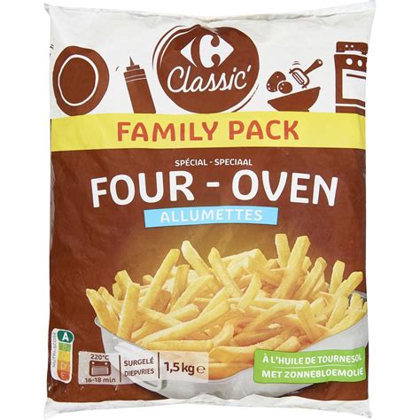 Frites allumettes spécial four CARREFOUR CLASSIC le sachet d 1 5Kg à