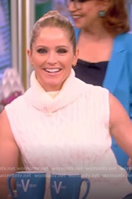 Wornontv Saras White Cable Knit Sleeveless Sweater On The View Sara