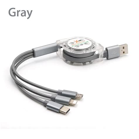 Retractable Multi Usb Charging Cable Micro Usb Type C Cord For Iphone X