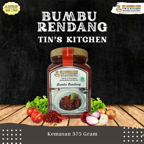 Jual Bumbu Rendang Instan Tins Kitchen Non Msg Tanpa Pengawet