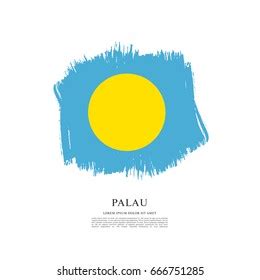 Flag Palau Brush Stroke Background Stock Vector Royalty Free