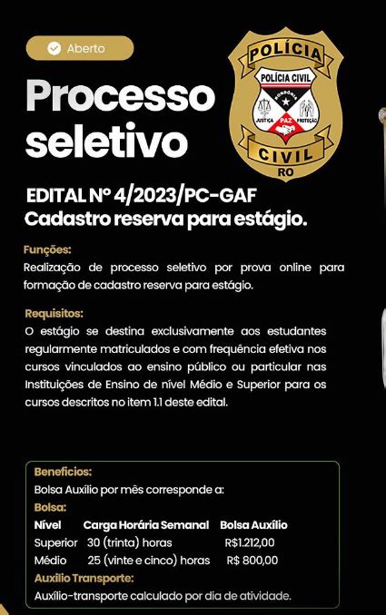 Confira os processos seletivos abertos para contratação de estagiários