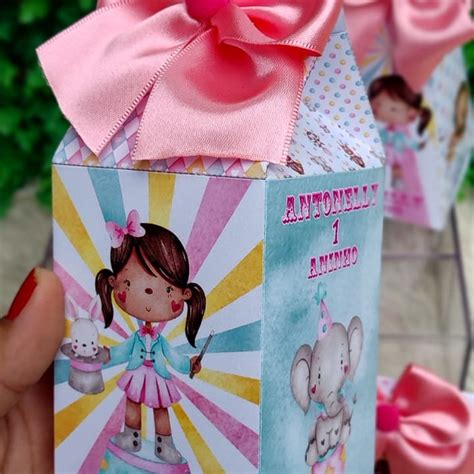 Kit Caixas Tema Circo Rosa Personalizadas Elo