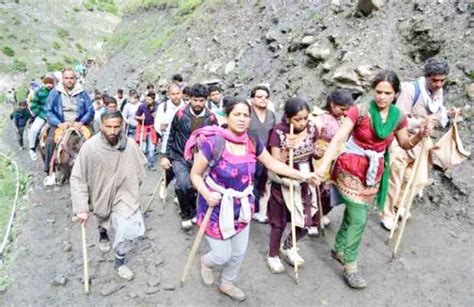 Amarnath Yatra Resumes From Baltal Continues On Pahalgam Track