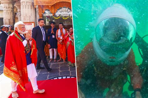 PM Narendra Modi Dives Into Arabian Sea To Perform Underwater Puja In