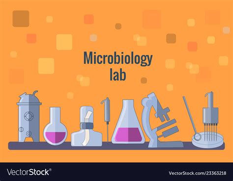 Orange Template Microbiology Instruments Vector Image