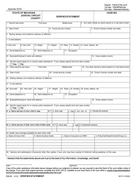 Form MI FOC 23 Fill Online Printable Fillable Fill Out And Sign