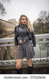 Hot Sexy Blonde Leopard Print Dress Stock Photo Edit Now