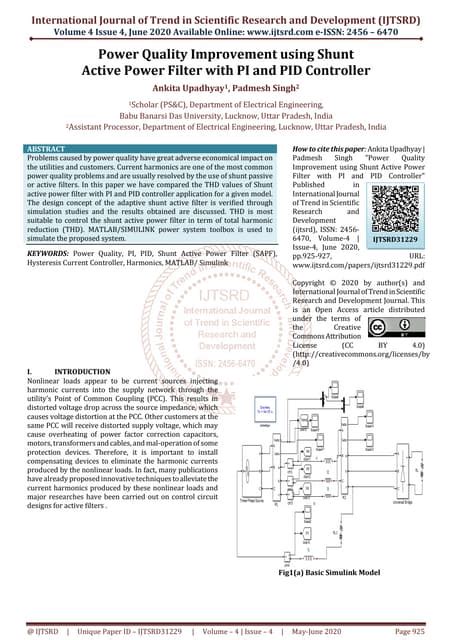 Power Quality Improvement Using Shunt Active Power Filter With Pi And