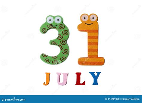 July 31st. Image 31 of July on a White Background. Stock Illustration ...