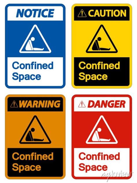 Caution Confined Space Symbol Sign Isolated On White Background Posters