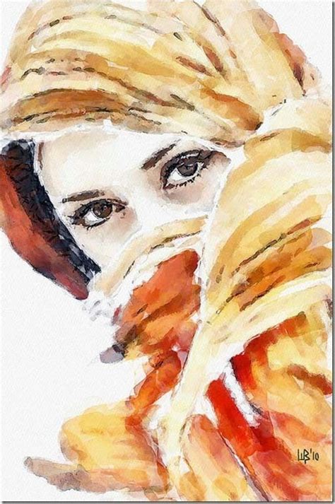 Watercolor Woman In Veil Watercolor Portraits Watercolor Paintings