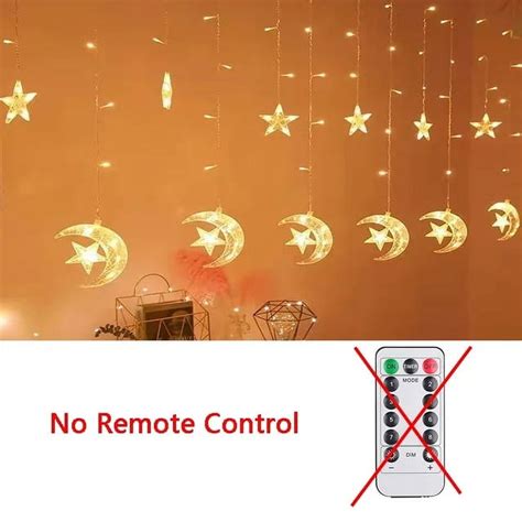 Star Moon Led Curtain Garland String Light Eid Mubarak Ramadan