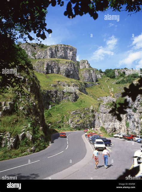 Road Through Cheddar Gorge Mendip Hills Cheddar Somerset England