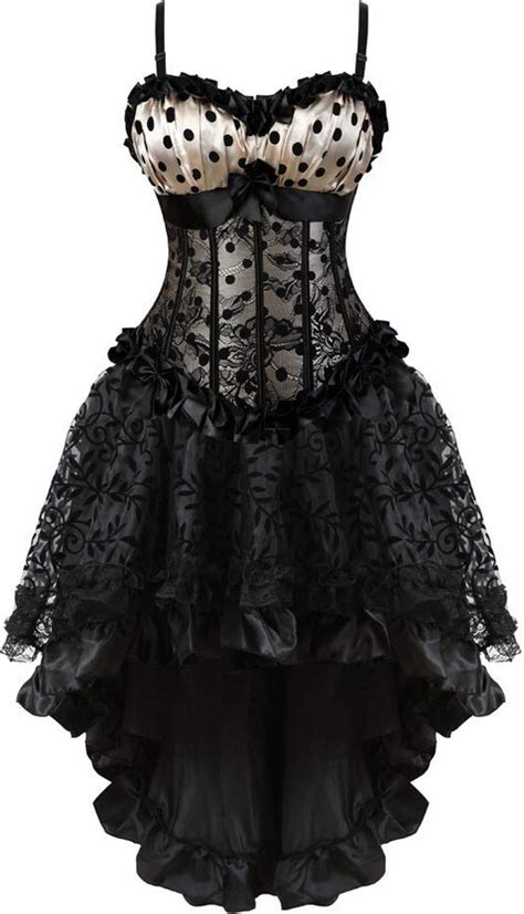 Kelvry Women Bustier Corset Dress Sexy Laced Steampunk Lingerie Plus