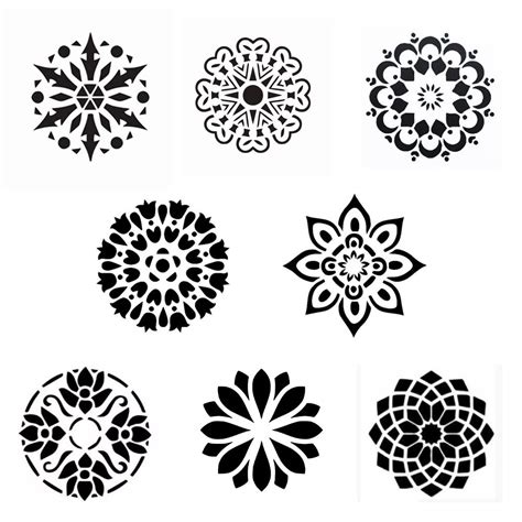 Stencil Mandalas Kit Moldes Vazados Cm Cada Shopee Brasil